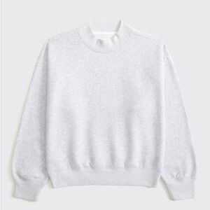 Abercrombie & Fitch Light Gray Sunday Mockneck Crew Sweatshirt